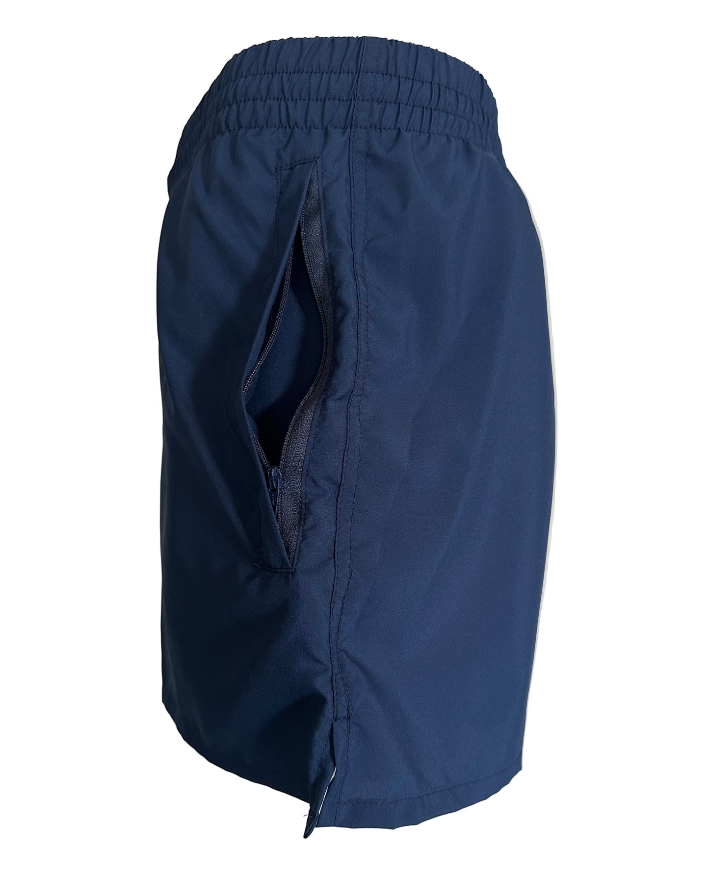 Navy Blue Running Shorts w/ Zippered Side Pockets MADE IN USA