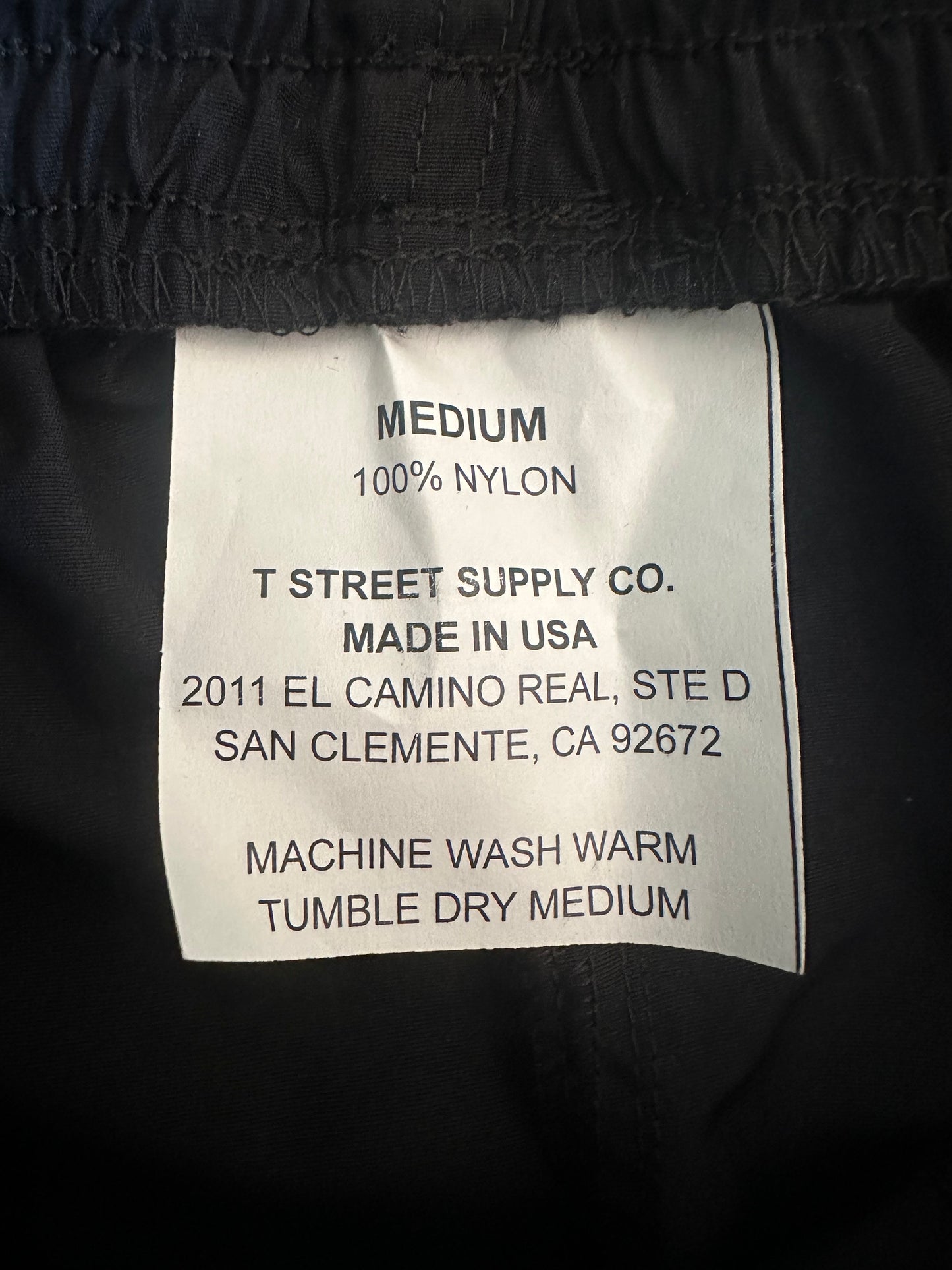 Black Running Shorts w/ Zippered Side Pockets MADE IN USA