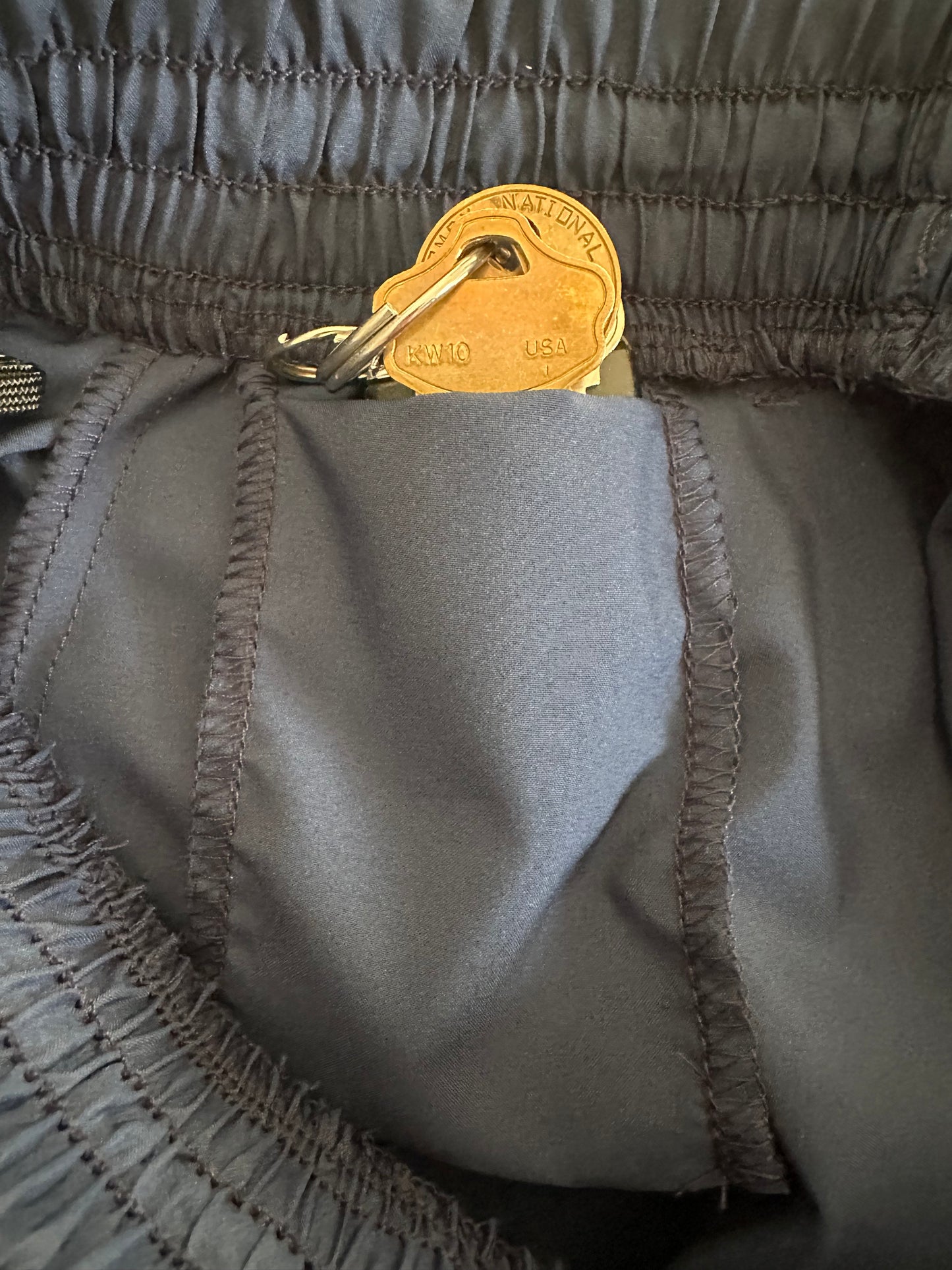 Navy Blue Running Shorts w/ Zippered Side Pockets MADE IN USA