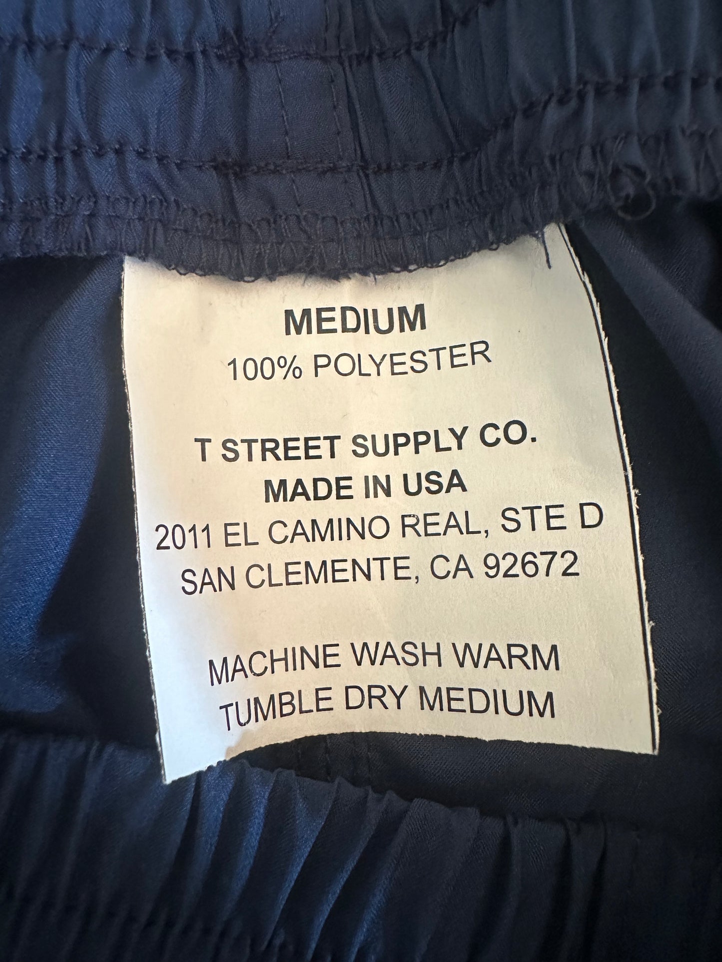 Navy Blue Running Shorts w/ Zippered Side Pockets MADE IN USA