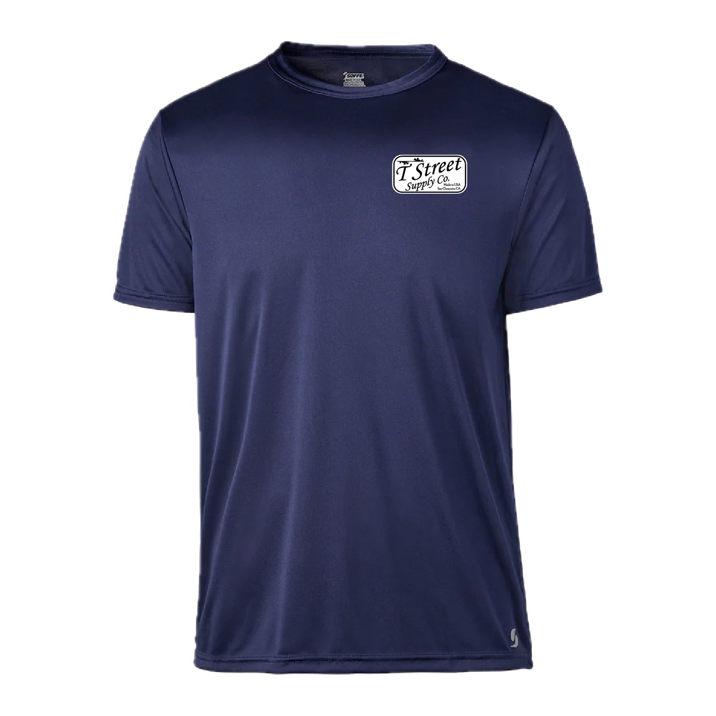Short Sleeve Performance Tee Shirt MADE IN USA Navy Blue