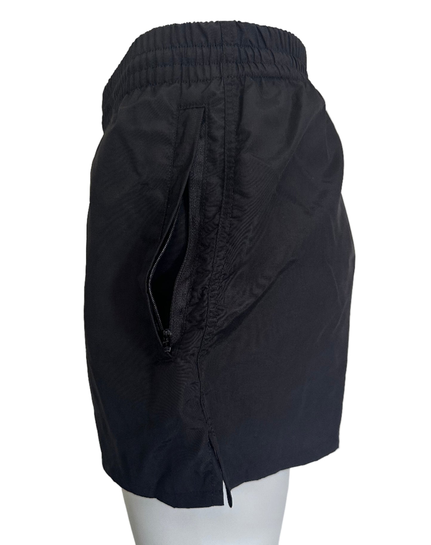 Black Running Shorts w/ Zippered Side Pockets MADE IN USA