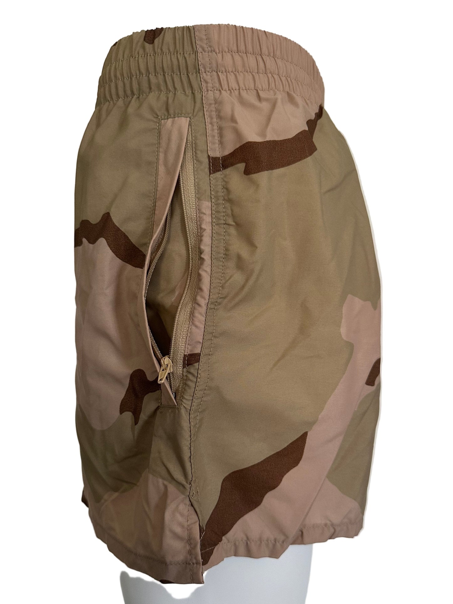 Desert Camo Training Shorts w/ Zippered Side Pockets MADE IN USA
