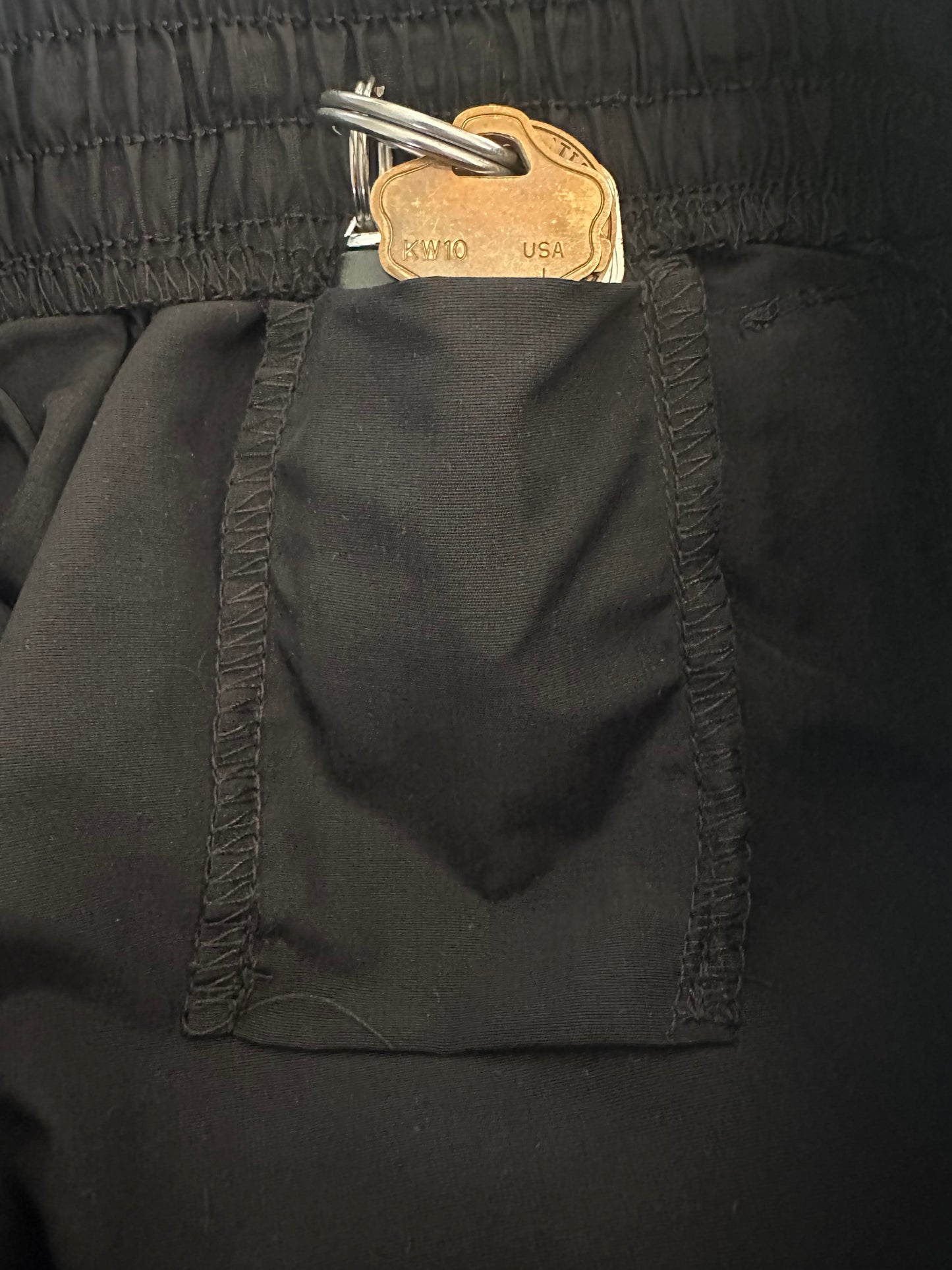 Black Running Shorts w/ Zippered Side Pockets MADE IN USA